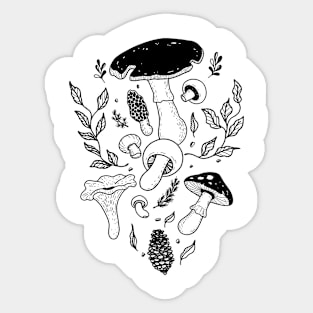 Mushrooms Floral Sticker